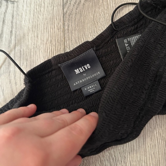 maeve black seer sucker thin strap bralette size xs - Picture 2 of 2